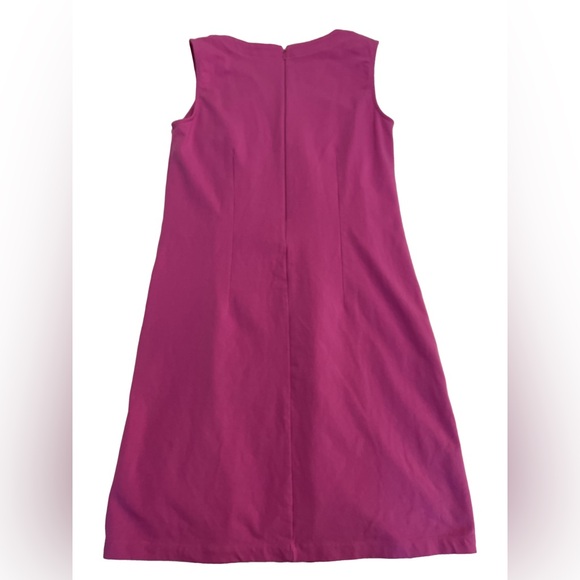 JOCKEY hot pink sleeveless stretchy cotton blend midi dress with pockets, small - Picture 6 of 9